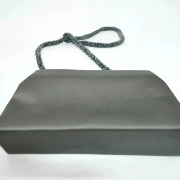 Arleen C Gray Sateen Seed Bead Strap Vintage Eveni - Picture 6 of 8